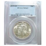 1939-D Walking Liberty half PCGS MS62