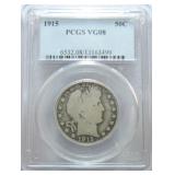 1915 Barber half PCGS VG08