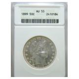 1899 Barber half ANACS AU55