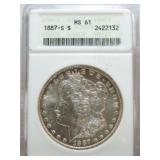 1887-S Morgan dollar ANACS MS61