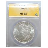 1890 Morgan dollar ANACS MS63