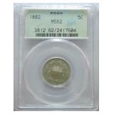 1882 Shield nickel PCGS MS62
