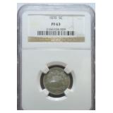 1870 Shield nickel NGC PF63