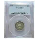 1875 Shield nickel PCGS PR64