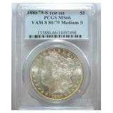 1880/79-S Morgan dollar PCGS MS66, Top 100,