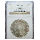 1881-S Morgan dollar NGC MS65