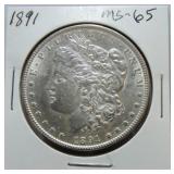1891 Morgan dollar MS65