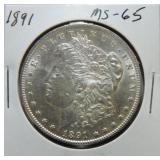 1891 Morgan dollar MS65