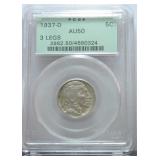 1937-D Buffalo nickel 3 legs, PCGS AU50
