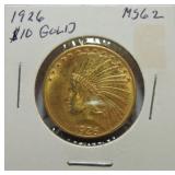 1926 $10 Indian head gold eagle MS62
