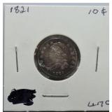 1821 Bust dime unc