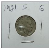 1921-S Buffalo nickel G