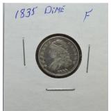 1835 Bust dime F