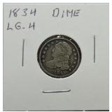 1834 Bust dime, large 4