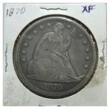 1870 Seated Liberty dollar XF
