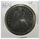 1872 Seated Liberty dollar VF