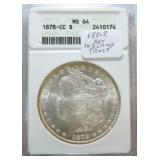 1878-CC Morgan dollar ANACS MS64