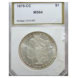 1878-CC Morgan dollar PCI MS64