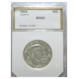 1924 Huguenot half PCI MS60