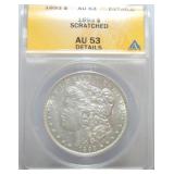 1893 Morgan dollar ANACS AU53 details, scratched