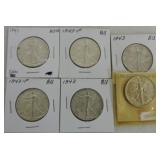 Lot of BU Walking Liberty halves, 1 - 1941,