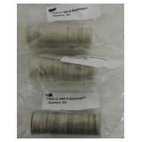 Lot of 3 BU rolls of Washington quarters,