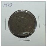 1843 large cent