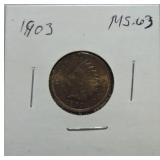 1903 Indian cent MS63