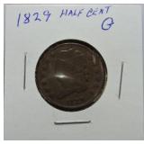 1829 half cent G
