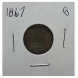 1867 Indian cent G