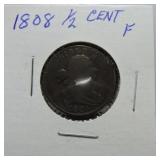 1808 half cent F