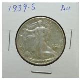 1939-S Walking Liberty half AU