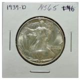 1939-D Walking Liberty half MS65