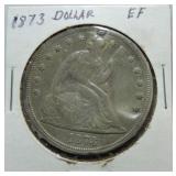 1873 Seated Liberty dollar EF