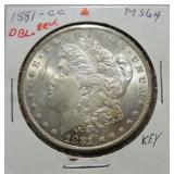 1881-CC Morgan dollar MS64, doubling reverse