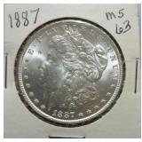 1887 Morgan dollar MS63