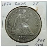 1840 Seated Liberty dollar XF