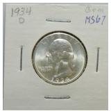 1934-D Washington quarter MS67