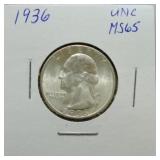 1936 Washington quarter MS65