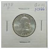 1938 Washington quarter MS66