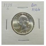 1938-S Washington quarter MS66