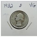 1932-D Washington quarter VG