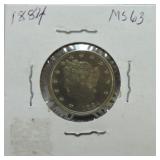 1884 Liberty nickel MS63