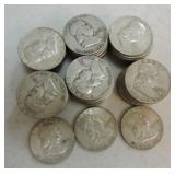 Lot of 63 Franklin halves