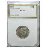 1883 Hawaii quarter PCI AU50