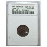 1864 Indian cent ANACS AU50 details, cleaned
