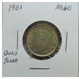 1901 Liberty nickel MS60