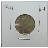 1911 Liberty nickel AU