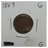 1869 Indian cent G