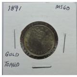 1891 Liberty nickel MS60